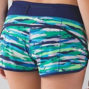LULULEMON Women’s Seven Wonders Multi Hero Blue Run Speed Short Stretch size 8